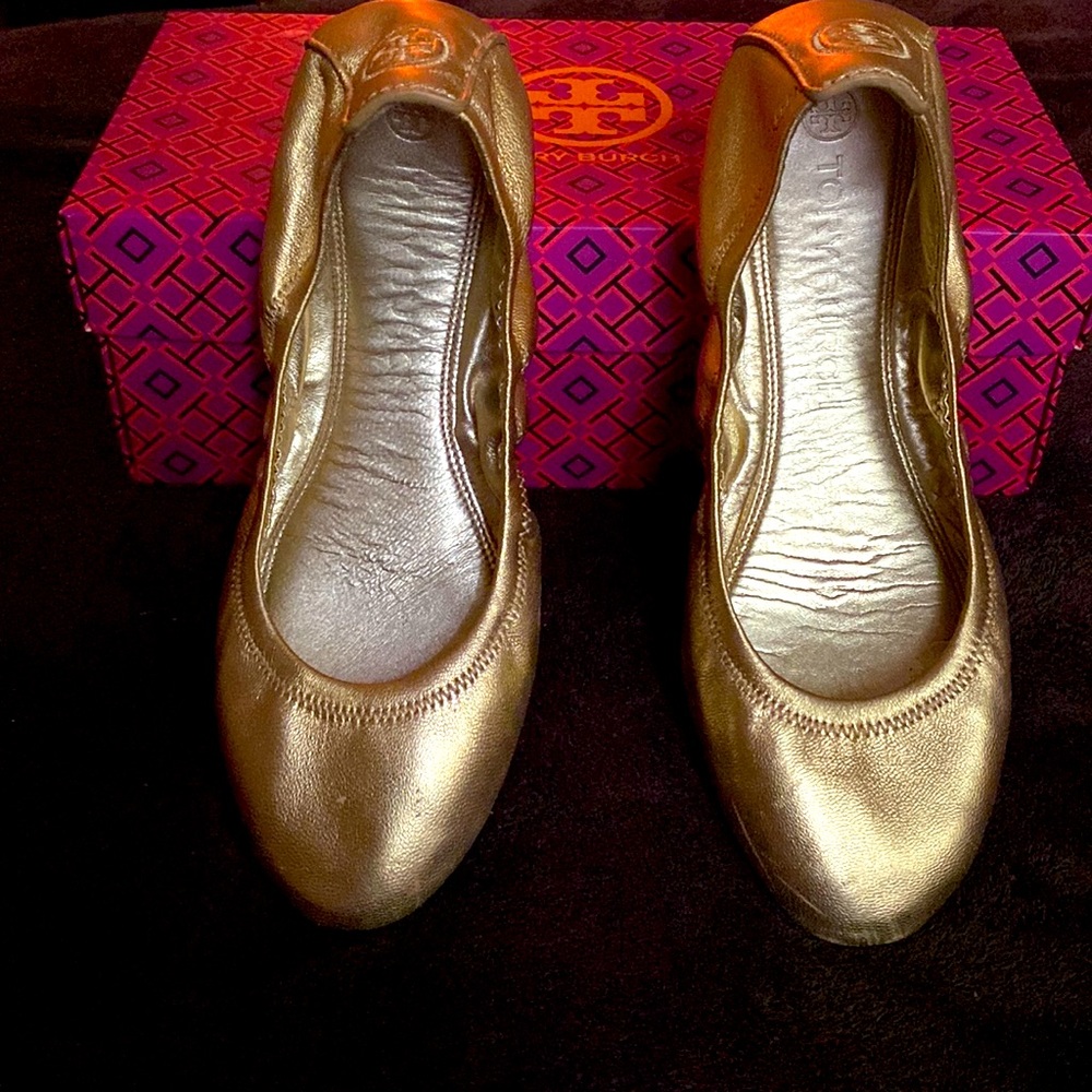 GUC Tory Burch size 9 gold ballet flats
